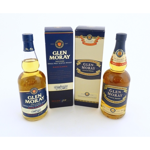 1125 - A boxed 70cl bottle of Glen Moray single malt scotch whisky, together with a boxed 70cl bottle of Gl... 