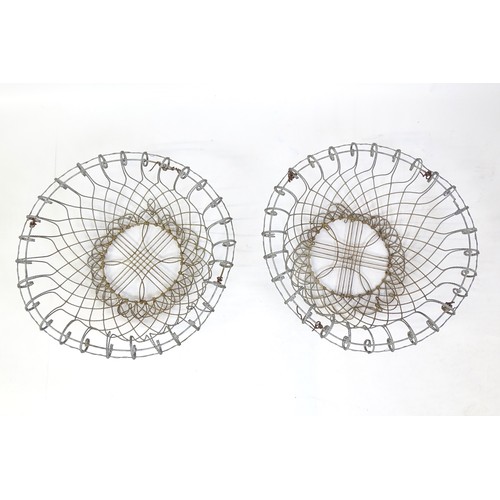 1330 - A pair of 19thC wirework planters / baskets with scrolling detail. Each approx. 24