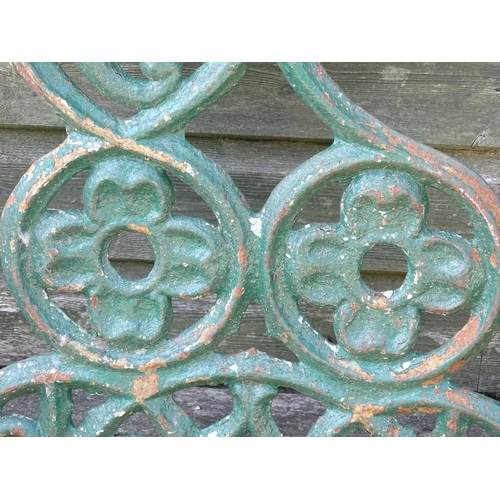 1340 - Garden / Architectural : A pair of late 19th / early 20thC cast iron table uprights / supports with ... 