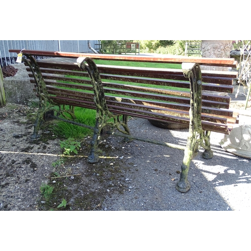 1341 - Garden / Architectural: a 19thC cast iron garden bench, the three supports / ends formed as branches... 