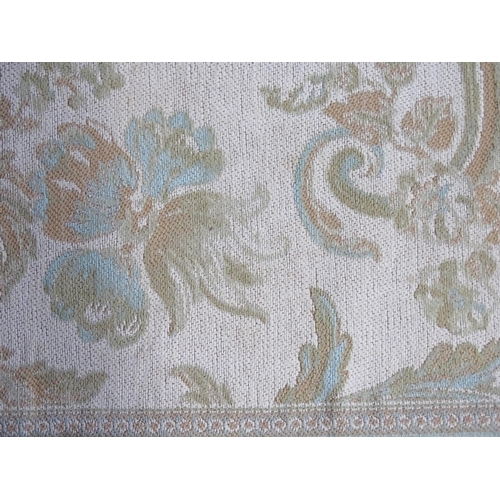 1360 - Carpet / Rug : A Laura Ashley rug, the cream ground with pale blue and beige floral and acanthus det... 