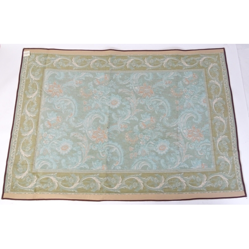 1360 - Carpet / Rug : A Laura Ashley rug, the cream ground with pale blue and beige floral and acanthus det... 