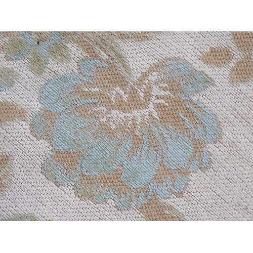 1360 - Carpet / Rug : A Laura Ashley rug, the cream ground with pale blue and beige floral and acanthus det... 