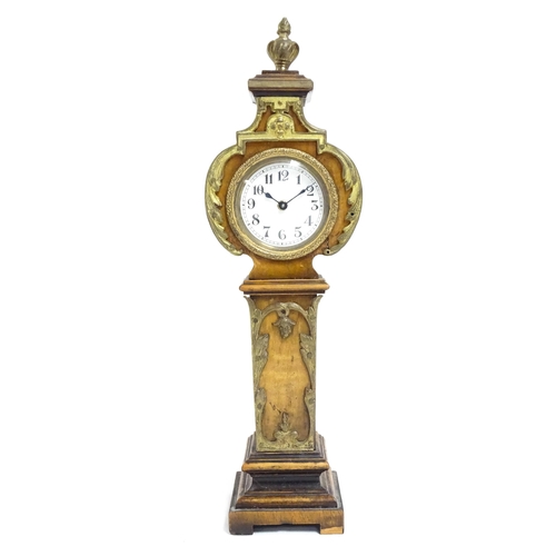 1400 - A Swiss miniature longcase clock with Arabic numerals Approx 11 1/2