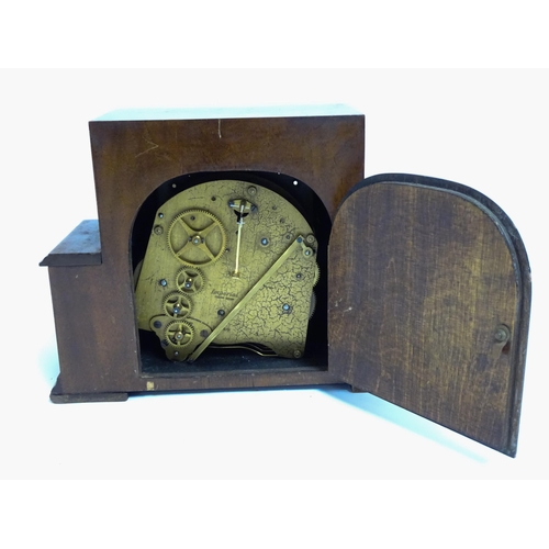 1417 - Three assorted mantel clocks to include one of lancet form. Largest approx. 15 1/2