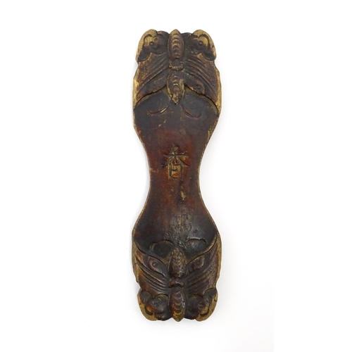 1033 - A quantity of Chinese silk winders to include a lacquered example with stylised bat and cloud detail... 