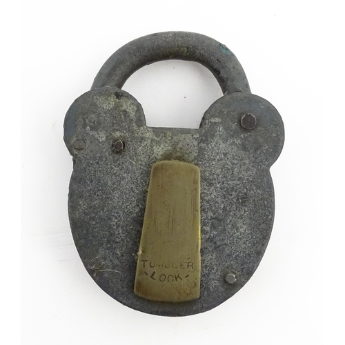 1183 - A quantity of assorted old keys, and a Tumbler padlock. Together with a book titled Keys Their Histo... 