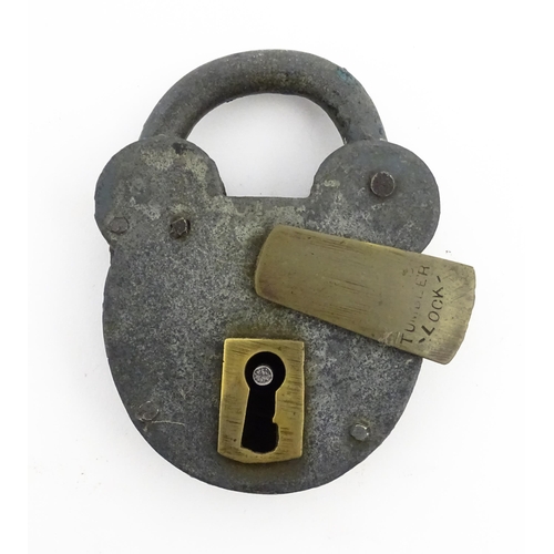 1183 - A quantity of assorted old keys, and a Tumbler padlock. Together with a book titled Keys Their Histo... 