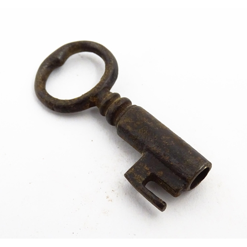 1184 - A quantity of assorted old keys. Together with a Victorian padlock, and another of shaped form with ... 