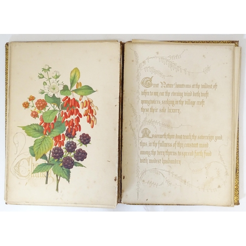 887 - Book: Fruits From the Garden and Field, a poem by O. A. Baron, with designs by Owen Jones. Published... 