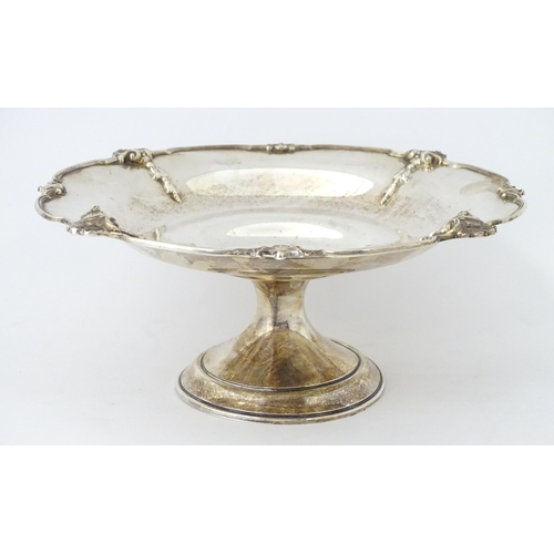 508 - A silver pedestal bowl / tazza hallmarked Birmingham 1924, maker Adie Bros Ltd. Approx. 8 3/4