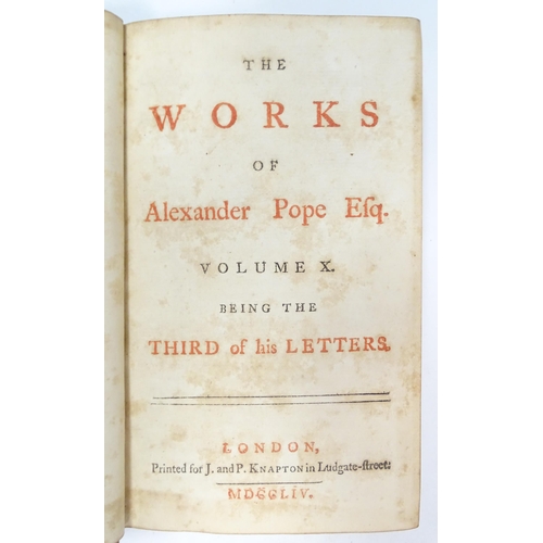 891 - Books: The Works of Alexander Pope comprising Volume VII containing his Miscellaneous Pieces in Pros... 