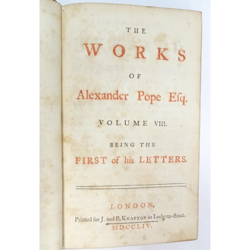 891 - Books: The Works of Alexander Pope comprising Volume VII containing his Miscellaneous Pieces in Pros... 