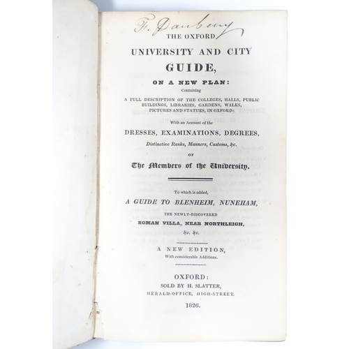 892 - Book: The Oxford University and City Guide on a New Plan. Published Oxford, 1826