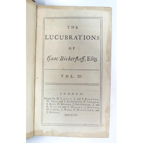 896 - Books: The Lubrications of Isaac Bickerstaff, Volume 3 & 4. Published London, 1754 (2)