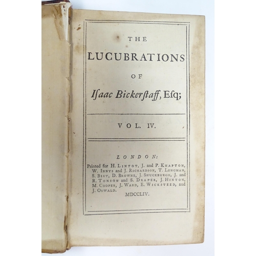 896 - Books: The Lubrications of Isaac Bickerstaff, Volume 3 & 4. Published London, 1754 (2)