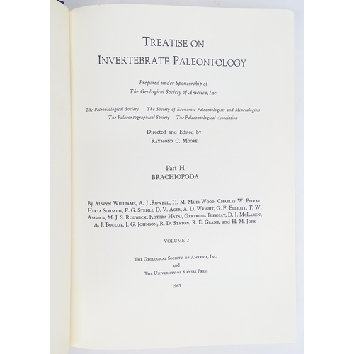 900 - Books: Treatise on Invertebrate Paleontology, directed and edited by Raymond C. Moore. Published by ... 