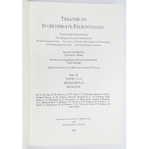 900 - Books: Treatise on Invertebrate Paleontology, directed and edited by Raymond C. Moore. Published by ... 