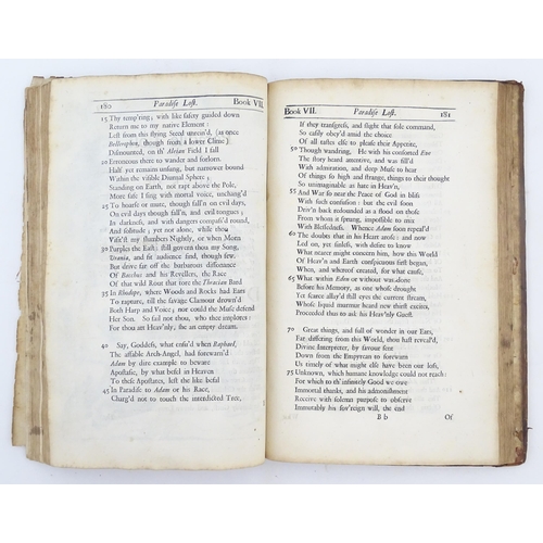 918 - Book: Paradise Lost, A Poem in Twelve Books, by John Milton. Printed by Thomas Hodgkin for Jacob Ton... 