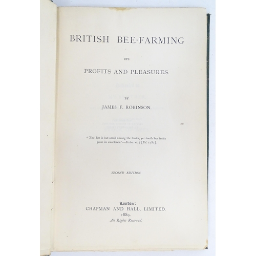 920 - Books: Three books comprising Ways of Wood Folk, by William J. Long, 1902; British Bee Farming, Its ... 