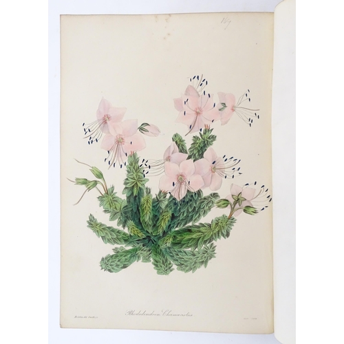 924 - Book: Magazine of Botany, Volume III, by Joseph Paxton, with hand coloured plates. Published by W. S... 