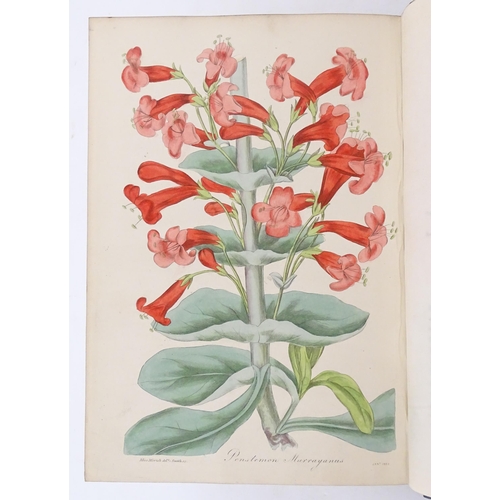 924 - Book: Magazine of Botany, Volume III, by Joseph Paxton, with hand coloured plates. Published by W. S... 