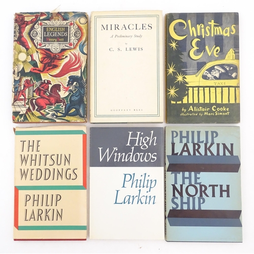 931 - Books: Six assorted books comprising English Legends by Henry Bett, 1950; Miracles by C. S. Lewis, 1... 