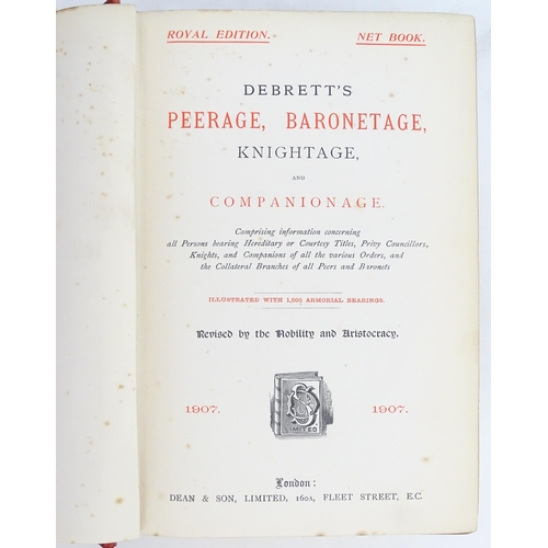 938 - Book: Debrett's Peerage, Baronetage, Knightage, and Companionage. Published by Dean & Son, London, 1... 