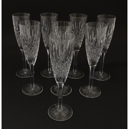 227 - A set of 8 Stuart crystal champagne flutes. Approx. 8 1/4