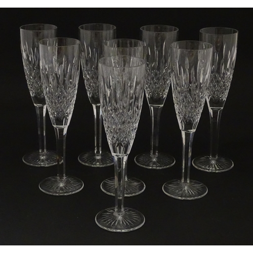 227 - A set of 8 Stuart crystal champagne flutes. Approx. 8 1/4