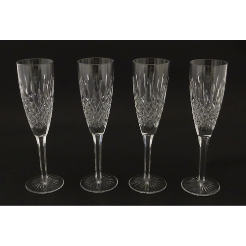 227 - A set of 8 Stuart crystal champagne flutes. Approx. 8 1/4