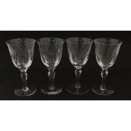 228 - A set of 8 Stuart crystal wine glasses. Approx. 7 1/4