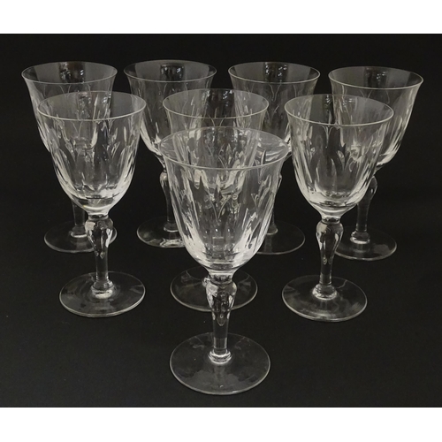 228 - A set of 8 Stuart crystal wine glasses. Approx. 7 1/4