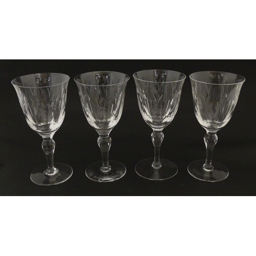 228 - A set of 8 Stuart crystal wine glasses. Approx. 7 1/4