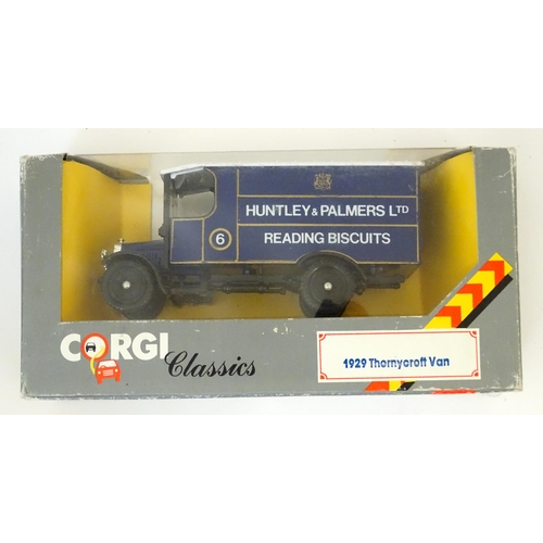 854 - Toys: A quantity of Corgi Classic die cast scale model Thorneycroft Vans, to include Lea & Perrins, ... 