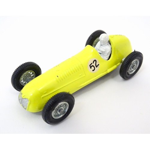 856 - Toys: Three Lesney Matchbox Series die cast scale model racing cars comprising a green D Type Jaguar... 