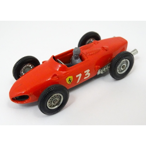 856 - Toys: Three Lesney Matchbox Series die cast scale model racing cars comprising a green D Type Jaguar... 