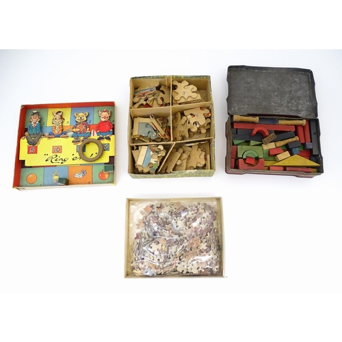 861 - Toys: A quantity of assorted vintage toys and games to include a jigsaw puzzle and story book titled... 