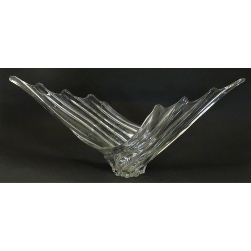 209 - A Vannes mid century French Art Glass centrepiece bowl marked under. Approx.  23