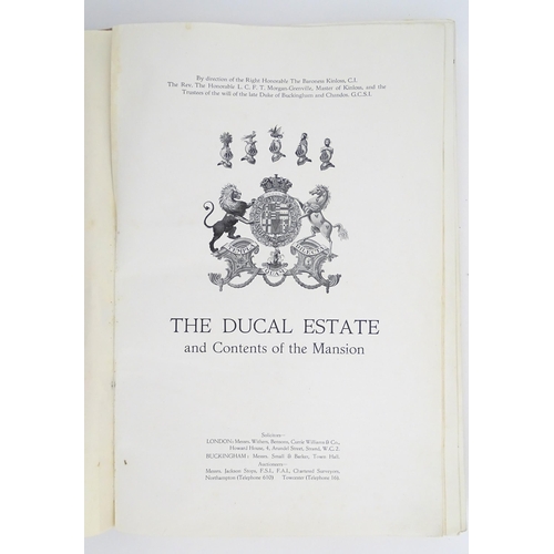 940 - Book - Local Buckinghamshire Interest : Stowe , Near Buckingham , The auction catalogue for the nine... 