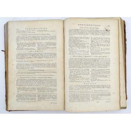 943 - Book: Notitia Monastica : or, an account of all the abbies, priories, and houses of friers, heretofo... 