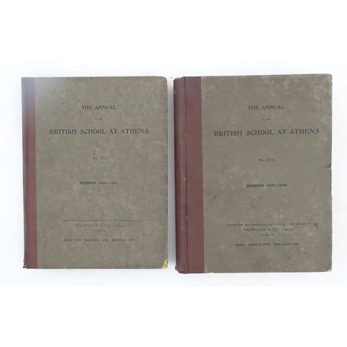 950 - Books: The Annual of the British School at Athens, no. VII 1900-1901, and no. XIV 1907-1908. Printed... 