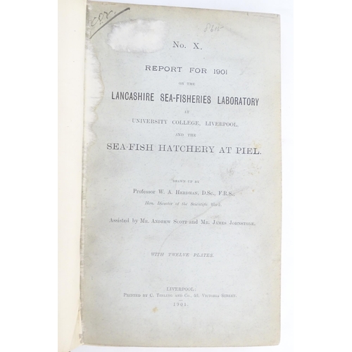 953 - Book: Report for 1901 on the Lancashire Sea-Fisheries Laboratory at University College, Liverpool, a... 