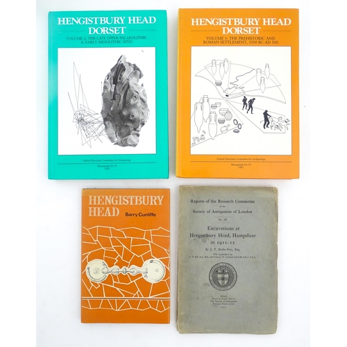 995 - Books: Four books on the subject of archaeological sites to include Hengistbury Head Dorset Volumes ... 