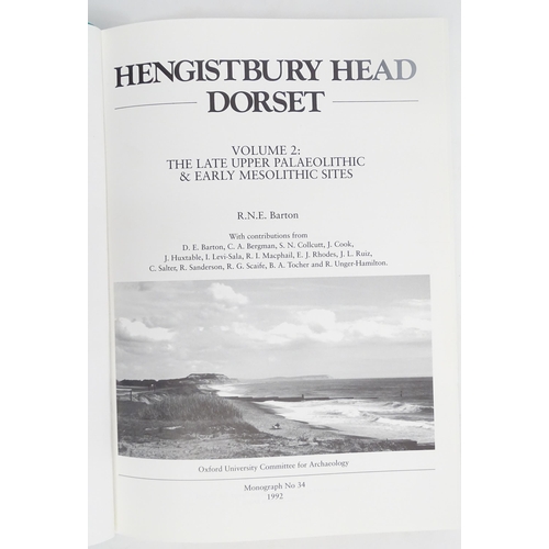 995 - Books: Four books on the subject of archaeological sites to include Hengistbury Head Dorset Volumes ... 