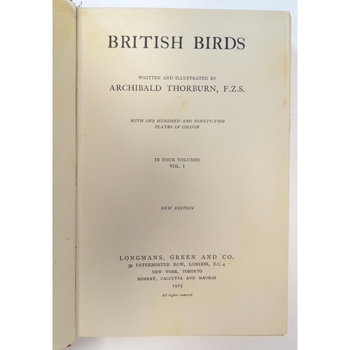 880 - Books: British Birds, in four volumes, by Archibald Thorburn. Published by Longmans, Green & Co. Lon... 