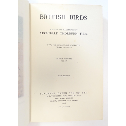 880 - Books: British Birds, in four volumes, by Archibald Thorburn. Published by Longmans, Green & Co. Lon... 