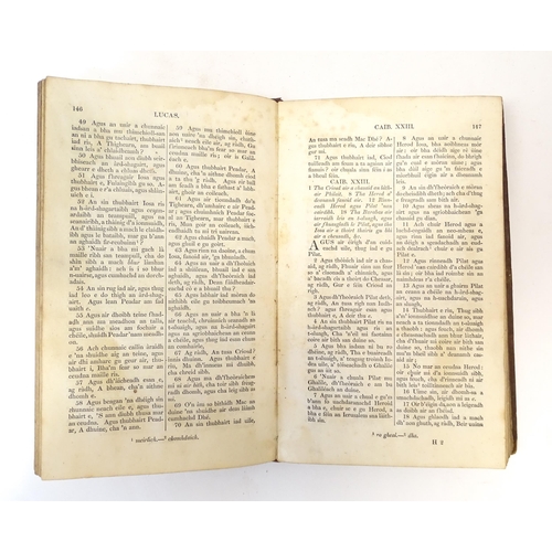 882 - Book: An early 19thC New Testament bible in Gaelic titled Tiomnadh Nuadh ar tighearna agu ar slanuig... 