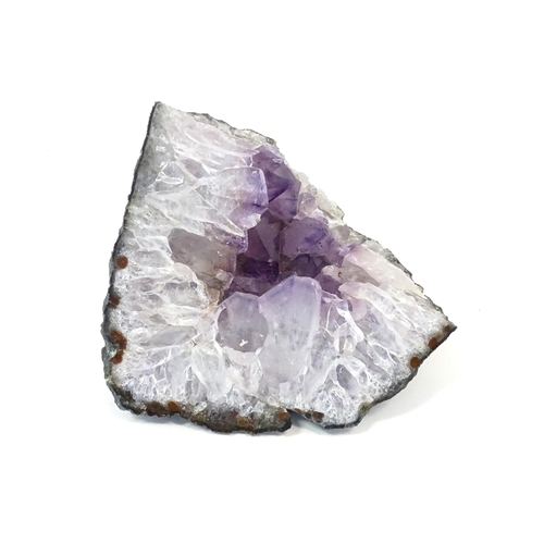 1072 - Natural History / Geology Interest: An amethyst crystal geode. Approx. 5 1/4