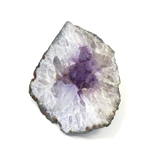 1072 - Natural History / Geology Interest: An amethyst crystal geode. Approx. 5 1/4